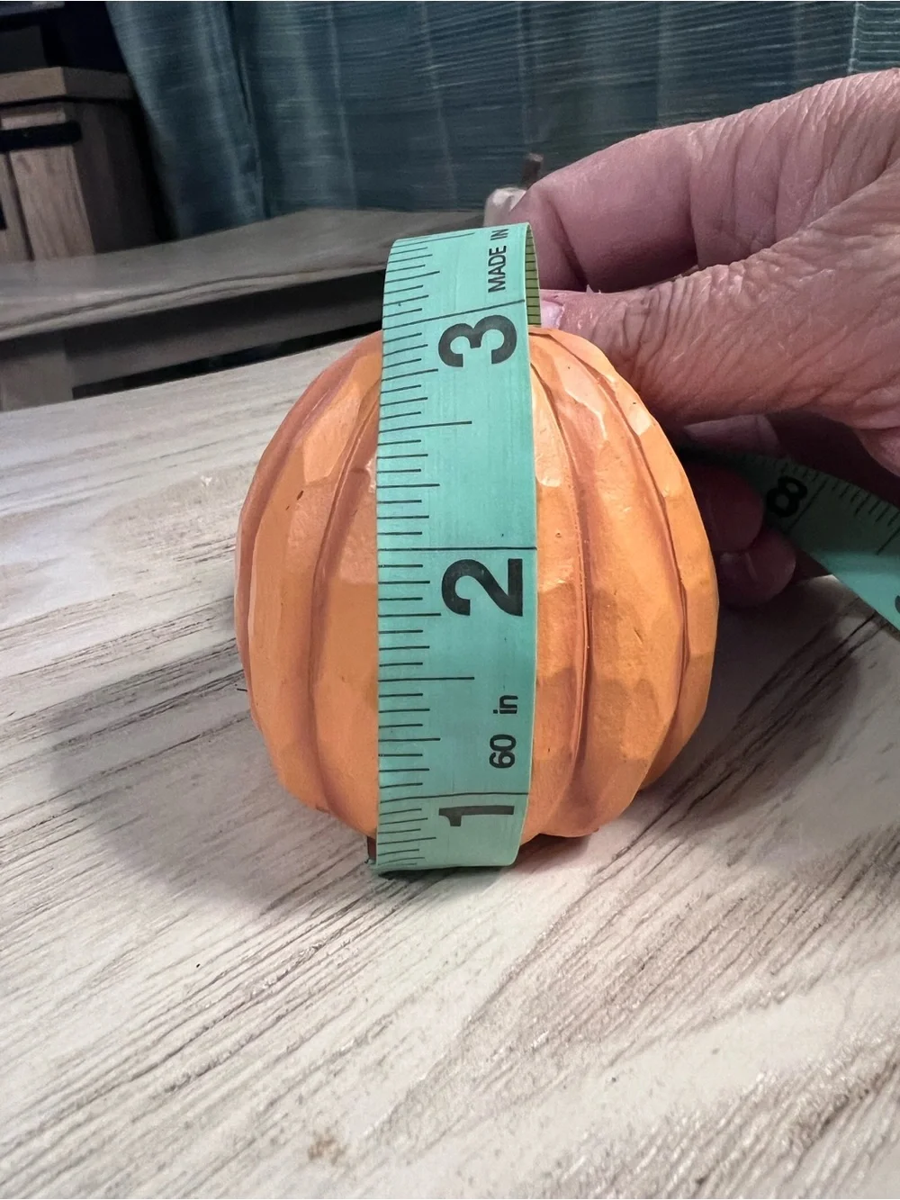 Set of 5 Mini Faux Wood Carved Pumpkins Fall Harvest Tiered Tray Decor